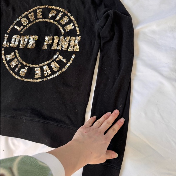 Y2K classic Victoria's Secret Black Hoodie Sequins - Picture 5 of 6